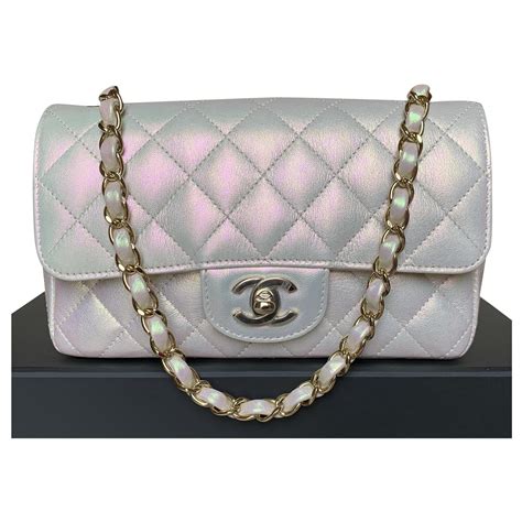 chanel iridescent white bag|Chanel pre owned bags.